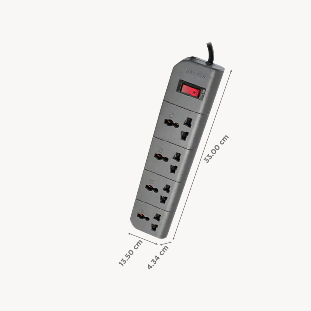 Belkin Surge Protector 4-Outlet 1.5M Cord - GREY